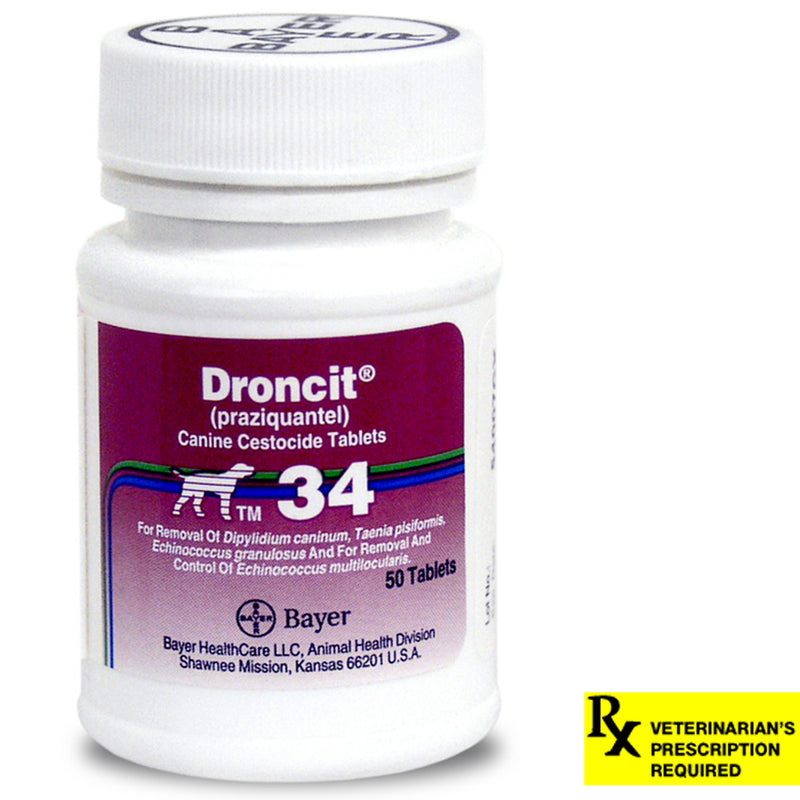 Droncit Rx for Dogs, 34 mg x 50 ct Agtech Inc