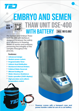 EMBRYO AND SEMEM DEFROSTER DSE-400 WITH BATTERY SILVER AND BLUE