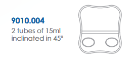RACK 2 TUBES 15ML 45°