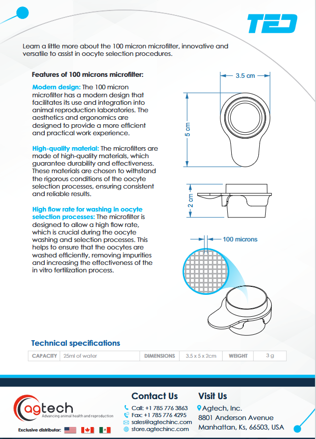 Microfilter for Tube 50ml 100 Microns Translucent TED