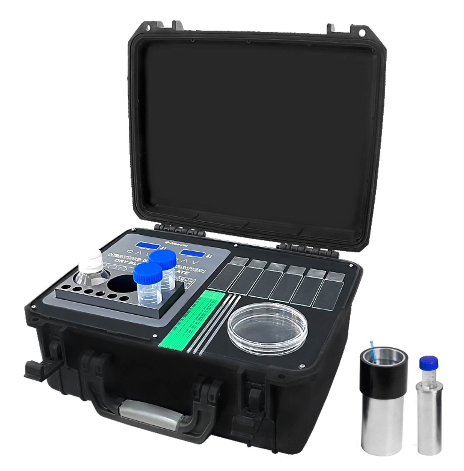 Portable Heater Plate With Dry Block Heater For Tubes And Bottles