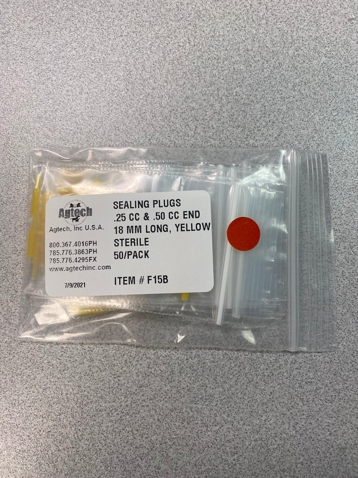 Straw Connector, Adaptable .25cc to .5cc, Yellow, 50/Bag