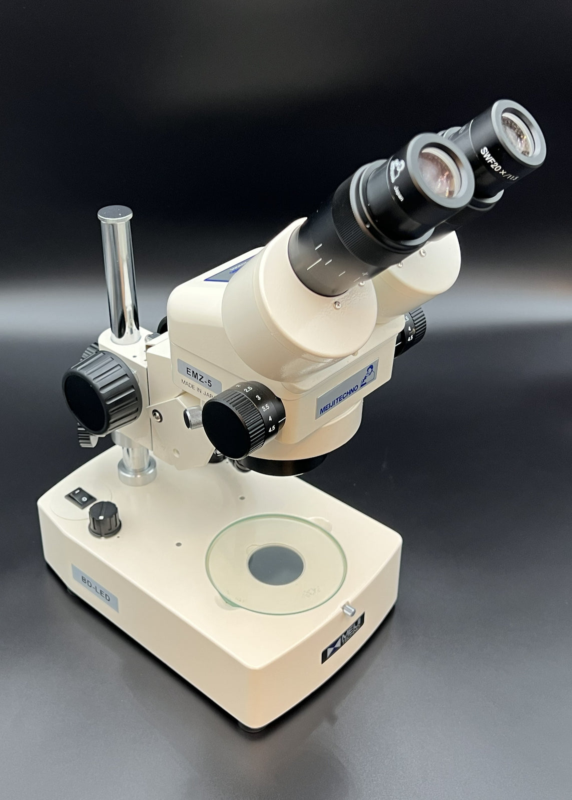 EMZ-5 Stereo Microscope, w/20x Eye Piece, LED Mirror Base, Each