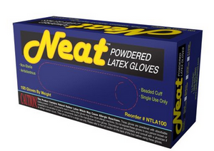 Neat™ Gloves, Latex, Lightly Powdered, Large, 100/Box, Each
