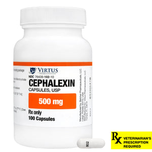 Cephalexin Rx, Capsules, 500 mg x 100 ct