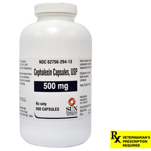 Cephalexin Rx, Capsules, 500 mg x 500 ct
