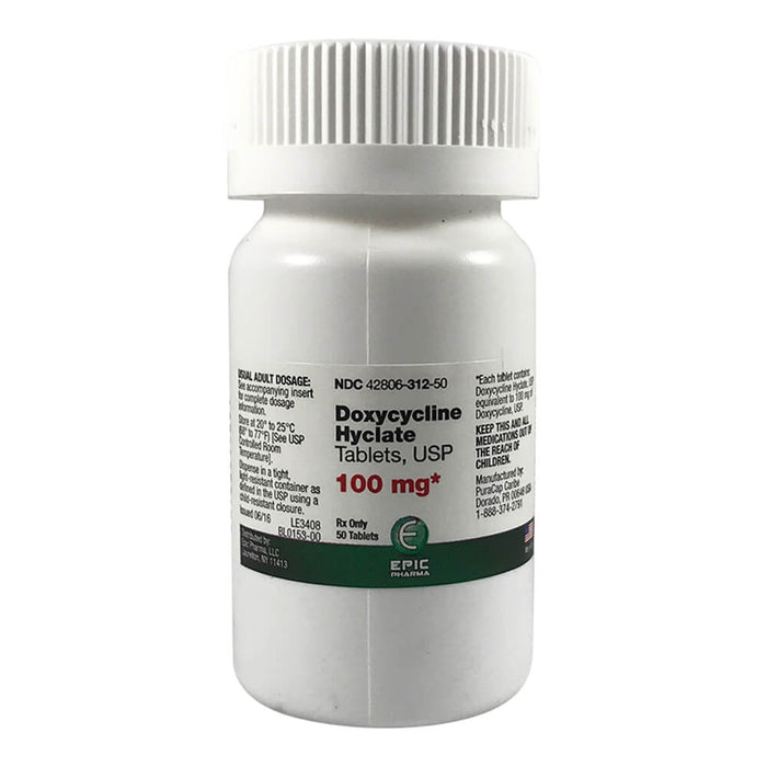 Doxycycline Rx, Tablet, 100 mg x 50 ct