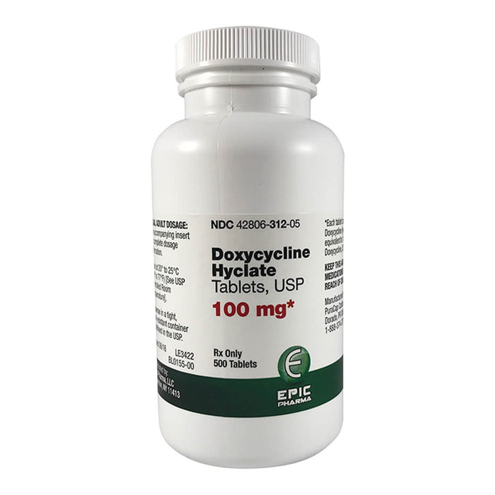 Doxycycline Rx, Tablets, 100 mg x 500 ct