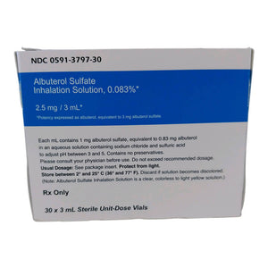 Rx Albuterol Inhalation Solution 0.083% 3ml 30 ct