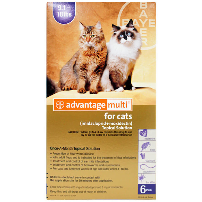 Advantage Multi Rx for Cats, 9.1-18 lbs, 6 Month (Purple)