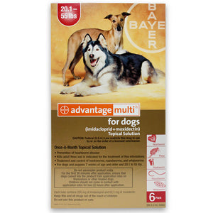 Advantage Multi Rx for Dogs, 20.1-55 lbs, 6 Month (Red)