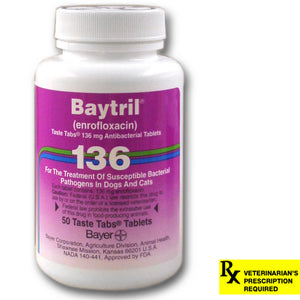 Baytril Rx, Taste Tabs, 136 mg x 50 ct