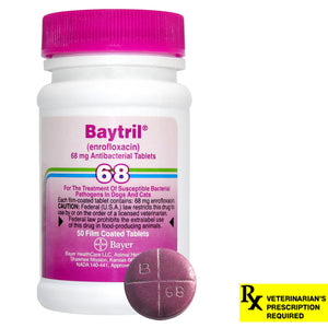 Baytril Rx, Tablets, 68 mg x 50 ct