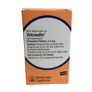 Rx Vetmedin 2.5 mg Chew Tab 50 ct