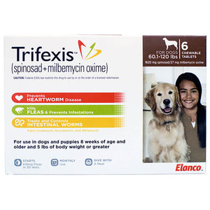 Trifexis Rx, 60.1-120 lbs, 6 month (Brown)