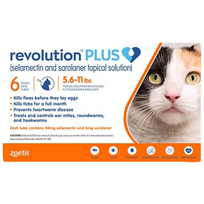ORM-D Rx Revolution Plus Topical Solution, Feline, 5.6-11 lbs, 6 months