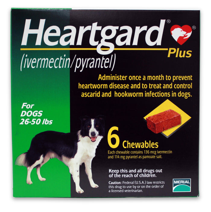 Rx Heartgard Plus Chewable, 26-50lbs, 6 month