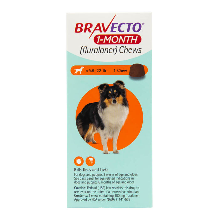 Rx Bravecto 1 month chewable 9.9 - 22 lbs (small)