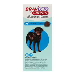 Rx Bravecto 1 month chewable 44 - 88 lbs (large)