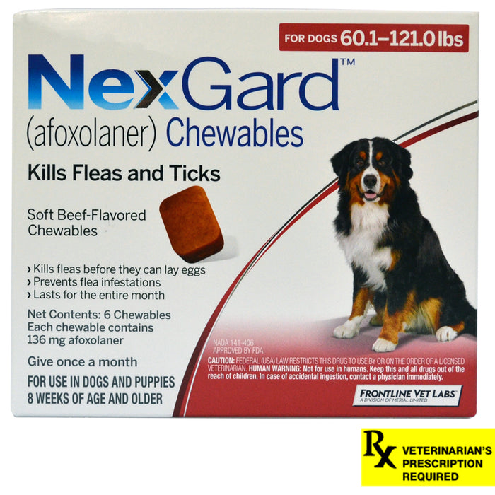 Rx NexGard,Dog 60.1-121lb, 6 month