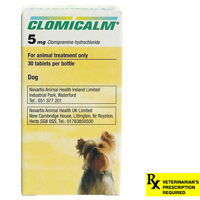 Clomicalm Rx, 5 mg x 30 ct, For Dogs 2.75 - 10.9 lbs (Yellow)