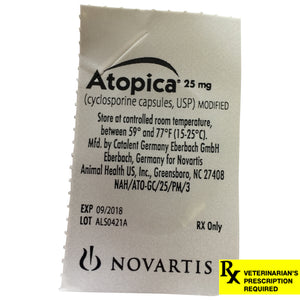Rx Atopica Yellow, 25mg, 9.1-16 lbs Single Capsule