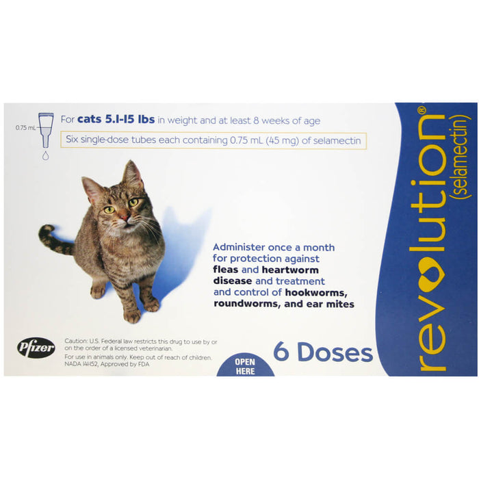 Revolution Rx for Cats, 5.1-15 lbs, 6 Month (Blue)