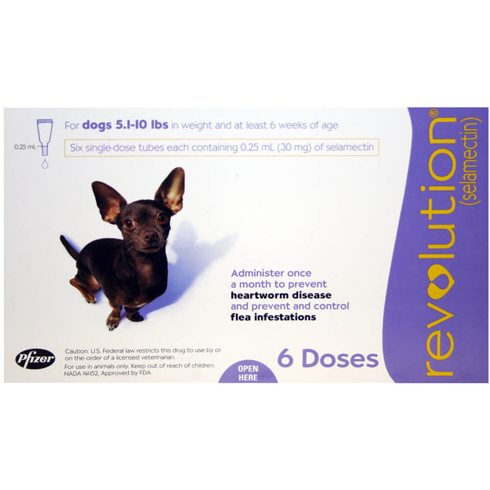 Revolution Rx for Dogs, 5.1-10 lbs, 6 Month (Purple) ORM-d