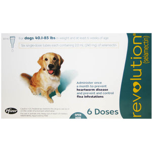 Revolution Rx for Dogs, 40.1-85 lbs, 6 Month (Teal) ORM-d