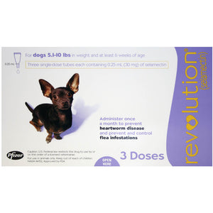 Revolution Rx for Dogs, 5.1-10 lbs, 3 Month (Purple) ORM-d