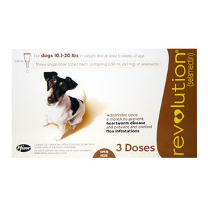 Revolution Rx for Dogs, 10.1-20 lbs, 3 Month (Brown) ORM-d