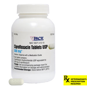Ciprofloxacin HCL Rx, 500 mg x 100 ct