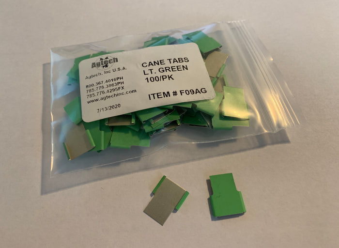 Cane Tabs, Light Green- 100/Bag