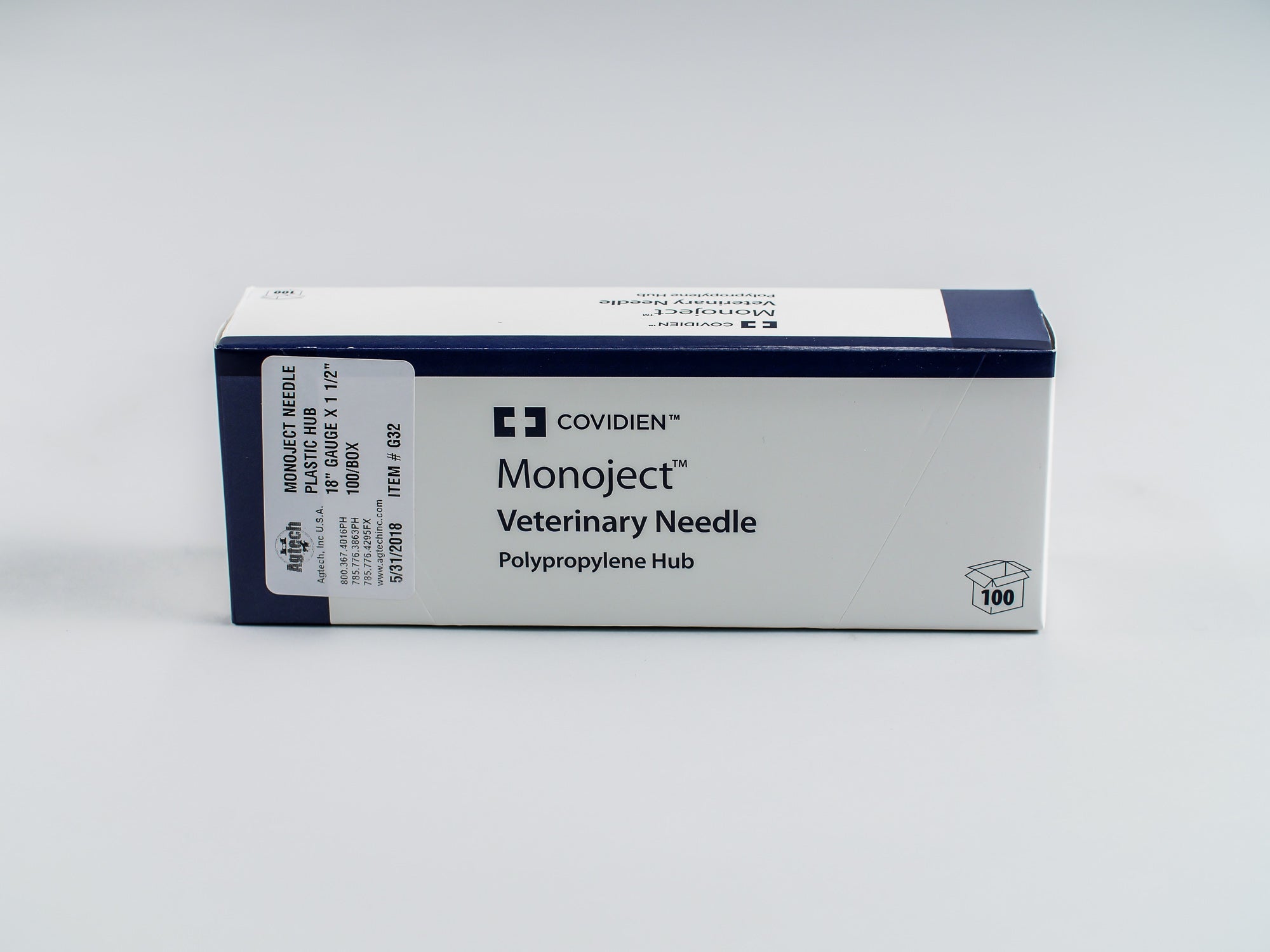 Monoject™ Needle, 18g x 1.5 Inch, 100/Box – Agtech Inc